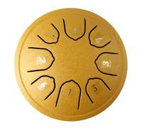 Kznifmk Mini Tambour Creux 4,5 Pouces 8 Tons Tambour Creux Tambour à Langue en Acier Instrument de Percussion Musique pour Enfants Jaune