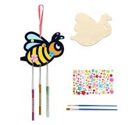 Kznifmk Ornements de Carillon à Vent pour Enfants Bricolage Peint Pendentif de Décoration D'Activité Artistique de Fête d'anniversaire, Ensemble D'Abeilles
