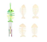 Kznifmk Ornements de Carillon à Vent pour Enfants Bricolage Peint Pendentif de Décoration D'Activité Artistique de Fête d'anniversaire, Ensemble D'Arêtes de Poisson