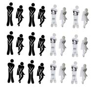 Kznifmk Panneau Amovible pour Salle de Bain, Toilettes, Homme et Femme, Miroir Autocollant 3D à Faire Soi-Même, Autocollant Amovible Mignon pour WC Homme et Femme