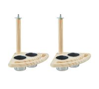 Kznifmk Perchoir à Oiseaux en Bois avec Gobelets d'alimentation pour Oiseaux, Support de Perchoir pour Mangeoire à Oiseaux, Accessoire de Cage pour Petits Perroquets Calopsittes