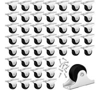 Kznifmk Petite Roulette Fixe Rigide Non Pivotante avec Plaque Supérieure en Métal pour Meubles, Petits Appareils Électroménagers avec Vis, 48 Pièces