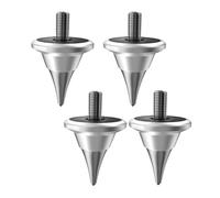 Kznifmk Pieds de Pointe D'Isolation de Haut-Parleur, Cône D'Amortisseur pour Platine Vinyle Audio HiFi, Enregistreur AMP M8 Argent