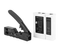 Kznifmk Pince à Sertir Modulaire CAT5 CAT6A CAT7 avec Kit D'Outils de Test de Câble Réseau RJ45 RJ12 RJ11
