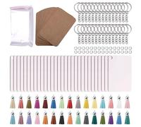 Kznifmk Porte-Clés de Sublimation en Vrac, Blancs de Sublimation Rectangulaires, Porte-Clés Vierge de Transfert de Chaleur Double Face, MDF, pour L'Artisanat de Bricolage