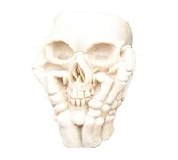 Kznifmk Pot de Fleur en Forme de Crâne en Résine, Pots de Plantes Uniques, Vase Squelette, Pot de Jardinière en Forme de, Décoration de Maison, Décorations d'halloween Blanc
