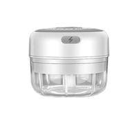 Kznifmk Presse-Ail Électrique Mini Hachoir Légumes Chili Mélange Coupe Viande Gingembre Presse-Purée Machine Blanc