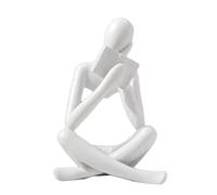 Kznifmk Sculptures de Penseurs, Statue de Penseurs Blancs en Résine, Ornement de Lecture, Décoration de Sculpture de Penseurs, Décor de Livre Moderne, Installation Facile A