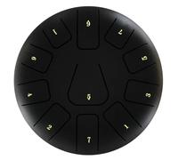 Kznifmk Tambour de Langue en Acier de 8 Pouces, Tambourin de 11 Notes avec Pilons et Médiators pour Méditations Tambourin Instrument I