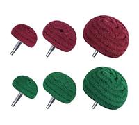 Kznifmk Tampon de Polissage pour Vadrouille de PonçAge de Type DôMe 6 PièCes, Roue de Polissage en Fibre de Nylon, 180 Grains MéLangéS avec 320 Grains (MéLange Rouge + Vert)