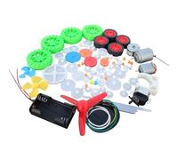 Kznifmk Voitures Robots Accessoires de Bricolage Kit de Robot de Voiture Motorisé Bricolage avec Entraînement à Vis sans Fin, Courroies, Roulements, Roues, Engrenages pour Enfants Facile à Util