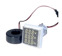 Kznifmk Voltmètre Numérique à LED, Ampèremètre, AC6-500 V, Voyants de Signalisation, Tension, Courant, Fréquence, Indicateur, Testeur, Blanc