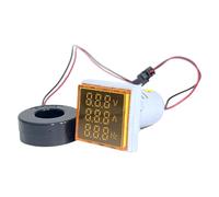 Kznifmk Voltmètre Numérique à LED, Ampèremètre, AC6-500 V, Voyants de Signalisation, Tension, Courant, Fréquence, Indicateur, Testeur, Jaune