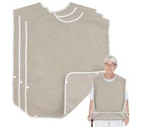 KZNKZN Bavoirs lavables pour adultes avec récupérateur de miettes - Protection imperméable pour adultes, personnes âgées et handicapées, marron, 78*45cm
