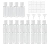 KZNKZN Lot de 20 flacons rechargeables 30 ml Avec bouchons à rabat Entonnoirs et étiquettes pour articles de toilette, shampooing, cosmétique