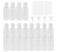 KZNKZN Lot de 20 flacons rechargeables en plastique transparent avec bouchon à rabat - 30 ml - Avec petits entonnoirs et étiquettes pour l'emballage d'articles de toilette, shampooing, cosmétique