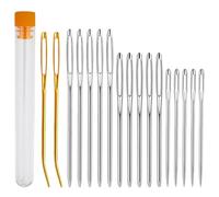 Kzouenzu Aiguille a Laine Aiguille à Coudre [17 Pièces], pour Le Point Croix, la Couture, la Broderie, avec Tube de Rangement [4 Tailles]