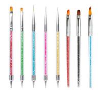 Kzouenzu Brosses De Ongle Art Ensemble [5+3 Pièces], Lot De Pinceau Nail Art, Pinceaux En Détail À Ongles, Pour Aquarelle Nail Art Pinceau, Le Dessin Au Trait, La Peinture Et Pointiller