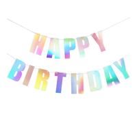 Kzouenzu Joyeux Anniversaire Banderole, Bannière Banderole, Design Personnalité, Décorations Et Fournitures De Fête D'anniversaire, Pour Filles Garçons Adultes [Argent]