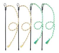 Kzouenzu Lot De 4 Jouets pour Chat, Jouets pour Chat avec Baguette Interactive, Ruban Arc en Ciel De 120 Cm, Jouet De Dressage pour Chat - Accessoire Interactif pour Intérieur [Coton]