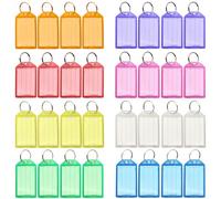 Kzouenzu Porte Cles Etiquette [32 Pièces], Étiquettes Clefs, Porte-Clés Avec Étiquettes En Papier Vierge Lignées, Pour Marquer Les Clés Valises Sacs Animaux De Compagnie