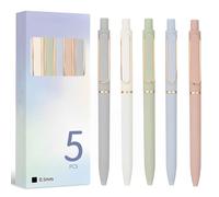 Kzouenzu Stylos À Bille Rétractable [5 Stylos], Pointe Fine De 0,5 Mm, Clip En Métal, Stylo Roller Pour École, Maison, Bureau [Morandi]