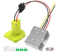 Kzreect Convertisseur abaisseur 18 V vers 12 V compatible avec batterie Ryobi 18 V, convertisseur Buck 240 W 12 V/20 A DC pour adaptateur de batterie de roue électrique avec fusible 30 A