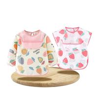 KZSAORN Lot de 2 Bavoirs à Manches Longues et Courtes Bébé,Tablier Imperméable pour Alimentation, Peinture et Activités Créatives Bavoir Integral Bebe Protection Intégrale 6-36 Mois (Rose, M)