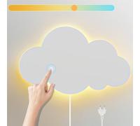 KZT Chambre Enfant Applique Murale avec Interrupteur Tactile LED Lampe Murale 3 Température Dimmable Moderne Veilleuse avec Prise 12W Interieur Lampe de Lecture pour Chambre à Coucher Salon