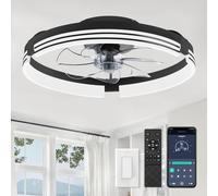 KZT Ventilateur de Plafond Silencieux avec Lumiere et Telecommande 50cm Moderne Ventilateurs de Plafond Dimmable 6 Vitesses et vent Réversible Fan Plafonnier pour Chambre Salon Salle à Manger