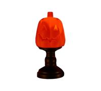 KzW713 Veilleuse LED en forme de citrouille maléfique avec pieds pour téléphone portable, intensité variable, lampe de chevet rechargeable pour dortoir (orange, 12 x 6 cm)