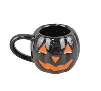 KzW817 Lot de 4 tasses 3D Motif chat effrayant Noir 14,6 x 11 x 8,8 cm