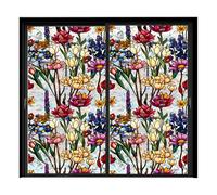 KzW947 Film électrostatique amovible en PVC pour portes en verre Motif floral arc-en-ciel 100 x 43 cm 5 motifs botaniques (motif variable) KzW947 (A, 100 x 43 x 0,1 cm)