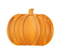 KzW954 Plateau de service en bois en forme de citrouille d'automne pour collations, fruits, viande, fromage, Halloween, Thanksgiving, fêtes, Noël (B, taille unique)