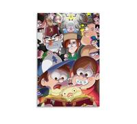 KZXBOCXHV Gravity Falls - Impression sur toile murale style rétro sans cadre, pour maison, salle de sport, bureau, chambre à coucher, 50 x 75 cm