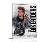 KZXBOCXHV The Bikeriders - Impression sur toile murale style rétro avec cadre - Impressions sur toile pour maison, salle de sport, bureau, chambre à coucher, décoration murale d'intérieur - 20 x 30 cm