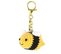 KZXCVS Porte-clés mignon au crochet, abeille, abeille, abeille, porte-clés mignon, porte-clés mignon, porte-clés unisexe tressé, jaune, Nein