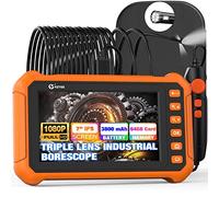 KZYEE KZ3000 Pro Endoscope Industriel à Triple Objectif, caméra d'inspection HD 1080p, caméra Endoscope à écran IPS 7" avec 8 lumières LED, câble Semi-Rigide 3,5 m, 3800 mAh, Carte TF 64 Go