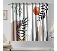 Kzzfqxb 117×229cm Rideaux d'art Moderne, géométriques bohèmes, Gris Ocre, Feuilles Vertes, collines, Peinture Moderne, drapés 2 Panneaux, fenêtre pour Chambre