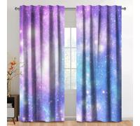 Kzzfqxb Rideaux à Passe-Tringle 117x183cm 2 Panneaux, Univers vaste et rêveur nébuleuses de Galaxies Filtre la lumière drapés de fenêtre, Décoration Violet Romantique pour Salon et Chambre à Coucher