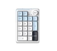 KZZI K20 Wireless Number Pad,3 Mode (BT*3/2.4G/USB-C) Rechargeable Mechanical Numpad for Window/Mac/Android, Numeric Keypad with Aluminum Alloy Knob, RGB Light, Full Key Hot Swappable(White-Blue)