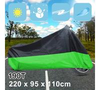 L 180T étanche à pluie poussière MotocycletteScooter couverture Noir+Vert Extérieur Anti-UV Protecteur