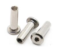 L = 6-50 mm M3 M4 M5 M6 M8 M10 304 en acier inoxydable à tête hexagonale six pans creux for meubles, connecteur de rivet, manchon d'insertion joint lingli(Length 20mm,M8 2pcs)