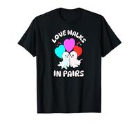 L’Amour Marche par Deux Fantômes Et Tendresse Drôle T-Shirt