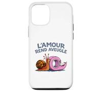 L’Amour Rend Aveugle - Humour Escargot Amoureux Coque pour iPhone 12/12 Pro