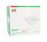 L&amp R Gazin Compresse de Gaze Stériles 7,5 x 7,5cm 50 x 2 compresses