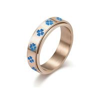 L’anneau rotatif en acier titane Lucky Clover soulage l’anxiété Cadeau de Noël en acier inoxydable Lucky Ring