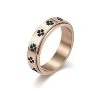L’anneau rotatif en acier titane Lucky Clover soulage l’anxiété Cadeau de Noël en acier inoxydable Lucky Ring
