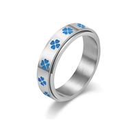 L’anneau rotatif en acier titane Lucky Clover soulage l’anxiété Cadeau de Noël en acier inoxydable Lucky Ring