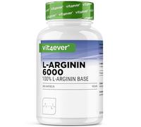 L-Arginine - 365 capsules - 6000 mg de L-arginine pure par dose journalière - Fabriqué par fermentation végétale - Hautement dosé - Sans additifs - Vegan